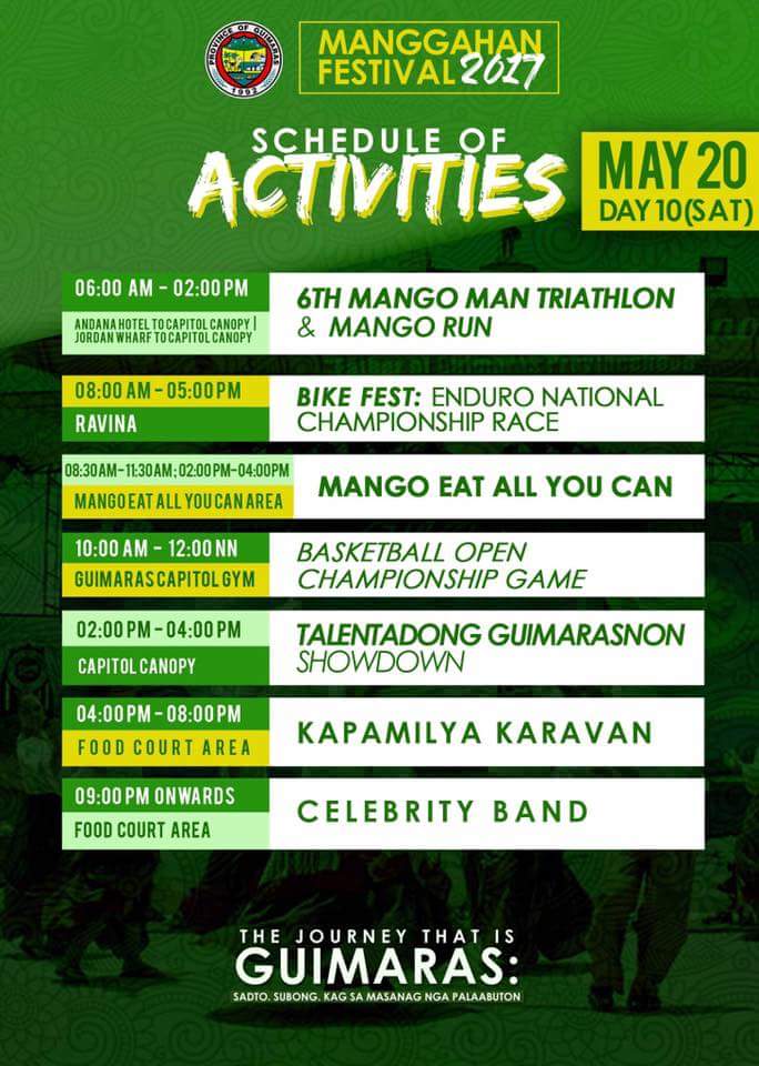 Manggahan Festival 2017 Schedule of Activities